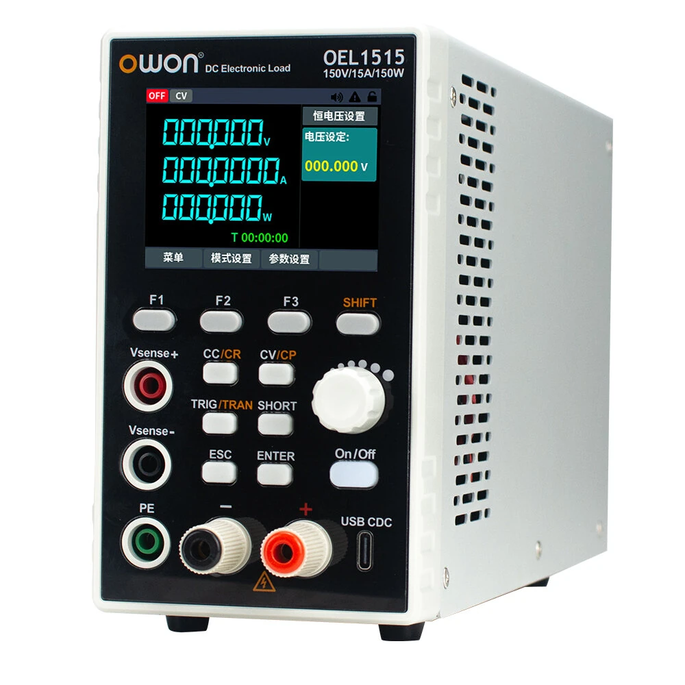 OWON OEL1500 OEL3000 Series Programmable DC Electronic Load 5kHz Dynamic Testing Ripple Test Battery Capacity Testing RS232 USB SCPI Protocol 0-30A 0-150V 150W 300W (Optional) — OWON