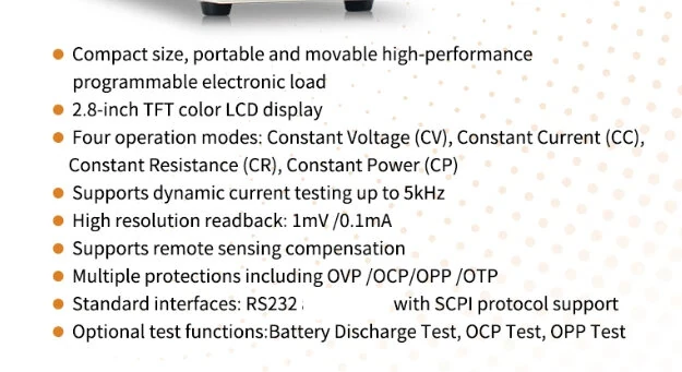 OWON OEL1500 OEL3000 Series Programmable DC Electronic Load 5kHz Dynamic Testing Ripple Test Battery Capacity Testing RS232 USB SCPI Protocol  0-30A 0-150V 150W 300W (Optional) — view 2