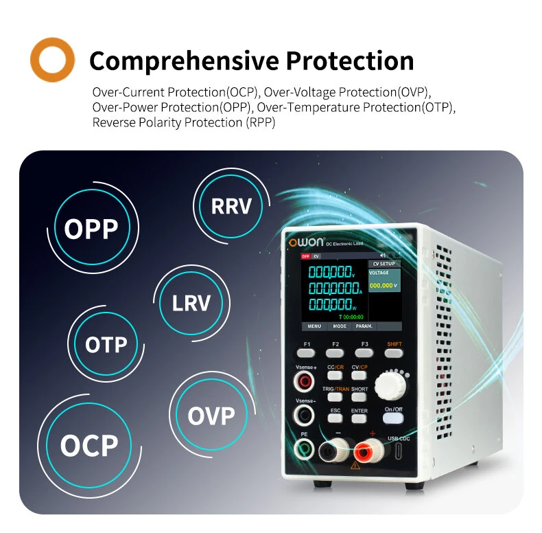 OWON OEL1500 OEL3000 Series Programmable DC Electronic Load 5kHz Dynamic Testing Ripple Test Battery Capacity Testing RS232 USB SCPI Protocol  0-30A 0-150V 150W 300W (Optional) — view 7