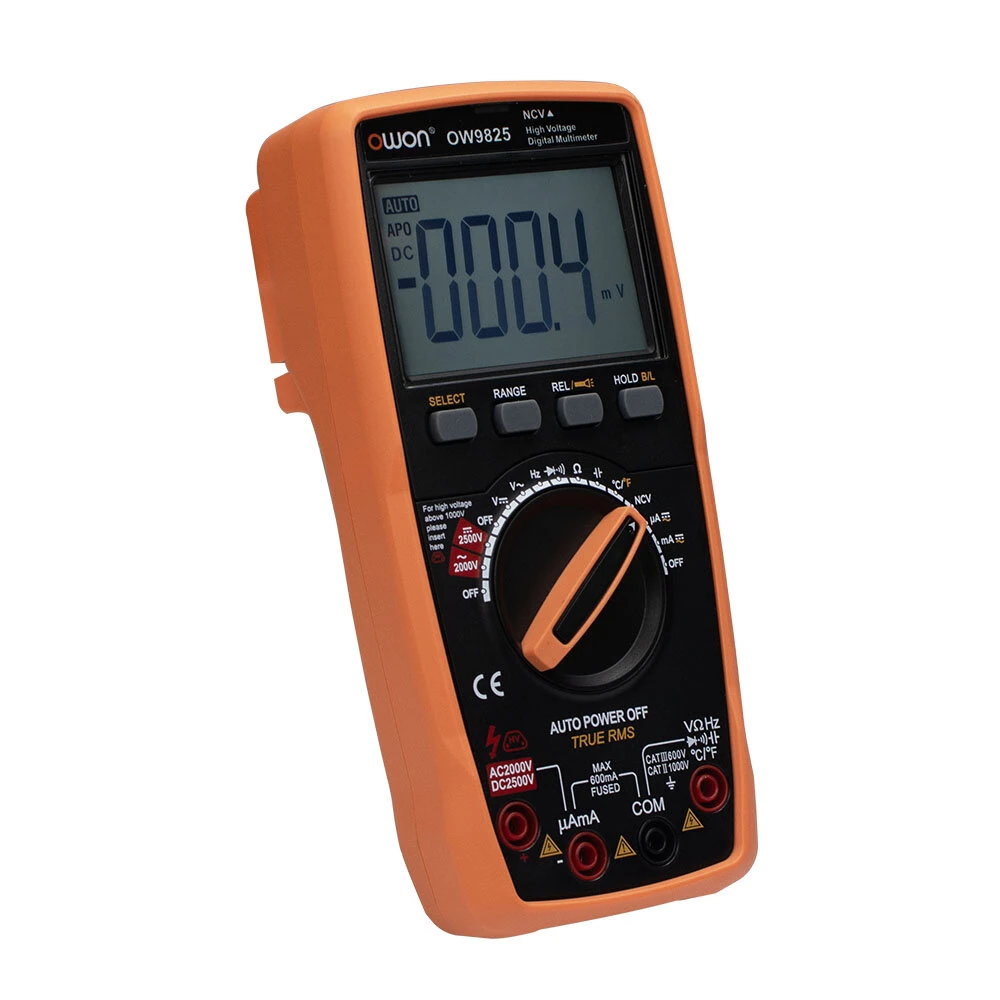 OWON OW9825 Photovoltaic Digital Multimeter 2500V DC High Voltage Tester True RMS Auto-Ranging 5999 Counts for PV Energy Storage — view 2