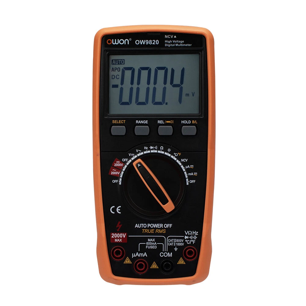 OWON OW9825 Photovoltaic Digital Multimeter 2500V DC High Voltage Tester True RMS Auto-Ranging 5999 Counts for PV Energy Storage — view 4