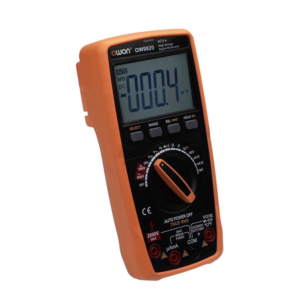 OWON OW9825 Photovoltaic Digital Multimeter 2500V DC High Voltage Tester True RMS Auto-Ranging 5999 Counts for PV Energy Storage — view 5