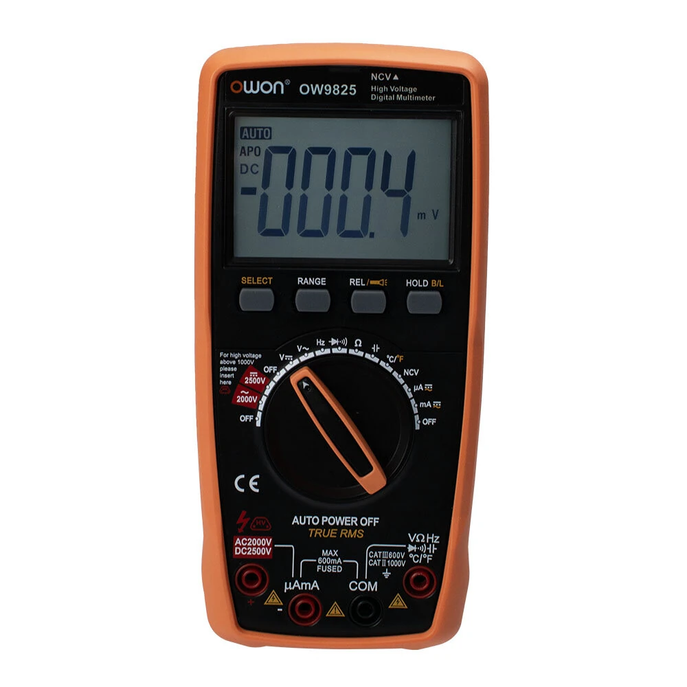 OWON OW9825 Photovoltaic Digital Multimeter 2500V DC High Voltage Tester True RMS Auto-Ranging 5999 Counts for PV Energy Storage — view 7