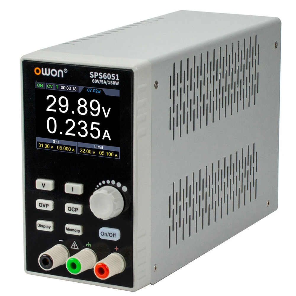 OWON SPS Programmable DC power supply SPS6051 SPS3081 Fanless Low Noise 60V/30V 5A/8A 1CH 2.8 Inch LCD USB — view 6
