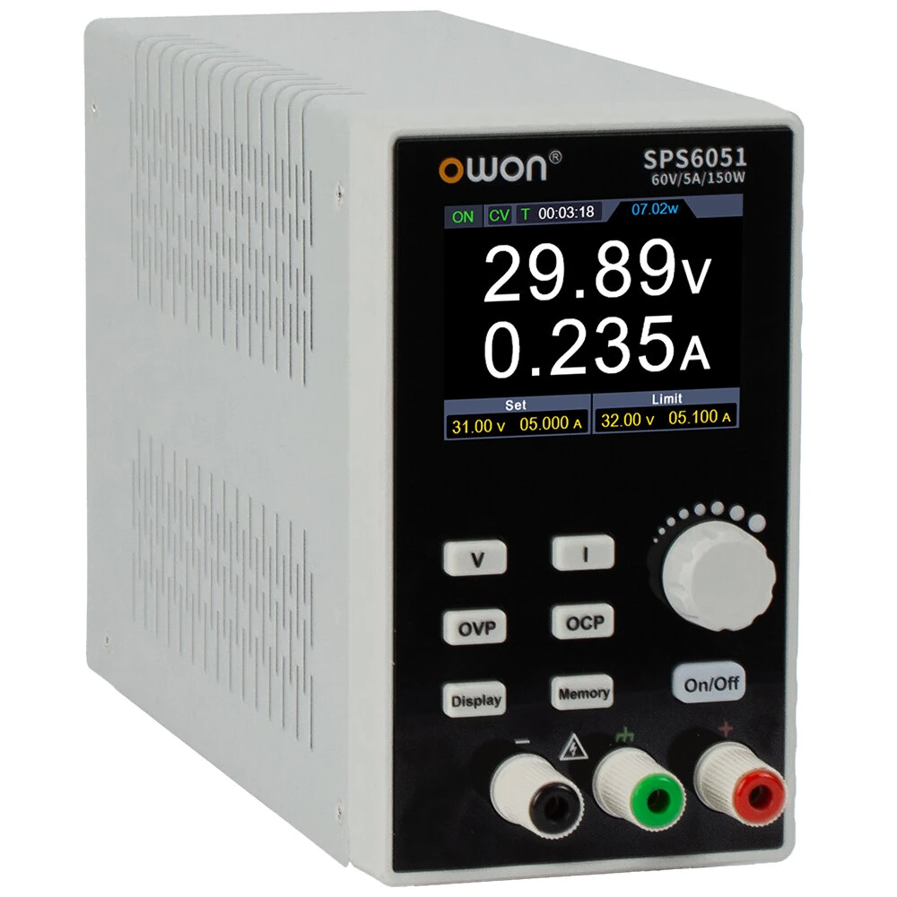OWON SPS Programmable DC power supply SPS6051 SPS3081 Fanless Low Noise 60V/30V 5A/8A 1CH 2.8 Inch LCD USB — view 9