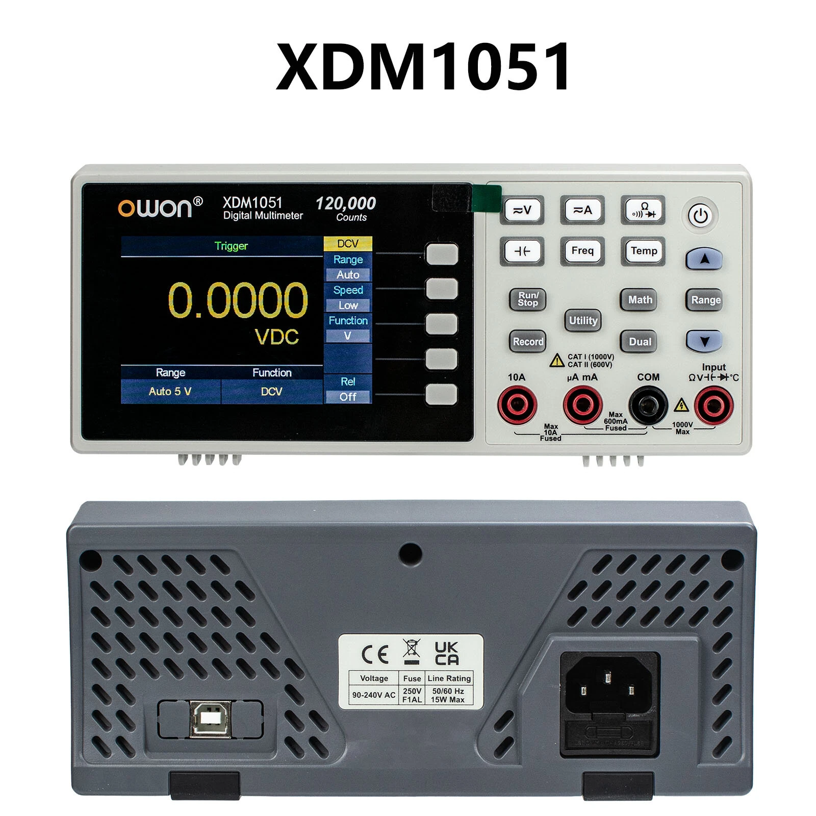 OWON XDM1051 XDM1251 Portable Benchtop Digital Multimeter 5 1/2-Digit 120000 Counts High Precision DMM True RMS Data Logger — view 6