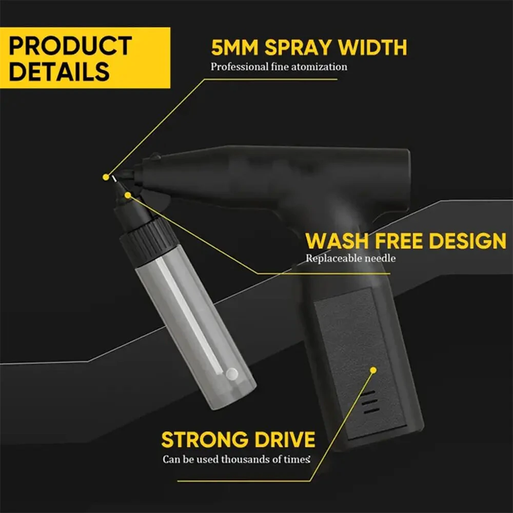 P-01/P-02 Electric Spray Gun Kit 1/3-Speed 0.3/0.5mm Nozzles 24ML/60ML PA Bottles 0.04MPa 7L/8L Airflow Rechargeable Cordless — view 2