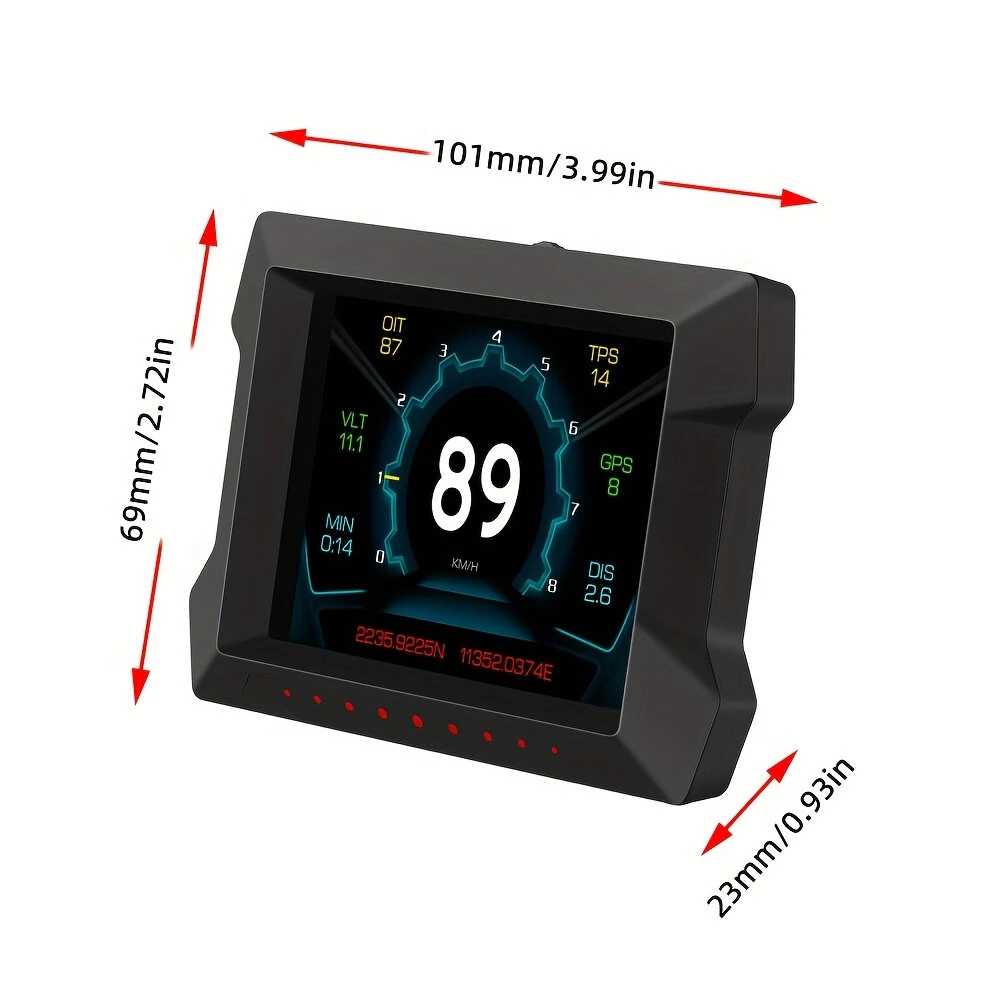 P22 HUD Smart Head-Up Display 3.5 inches OBD LCD Instrument Panel All-in-one Inclinometer Car Fault Code Clearing and Detection Instrument — view 7