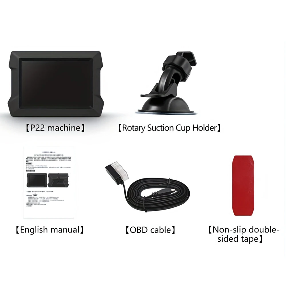 P22 HUD Smart Head-Up Display 3.5 inches OBD LCD Instrument Panel All-in-one Inclinometer Car Fault Code Clearing and Detection Instrument — view 8