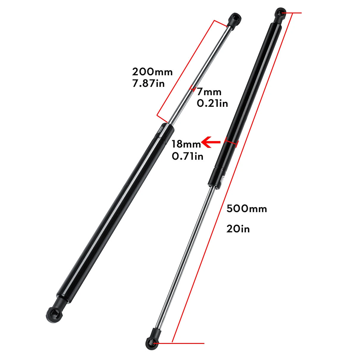 Pair 500mm 300N Universal Car Gas Struts Spring Kit For Car Boat — view 3