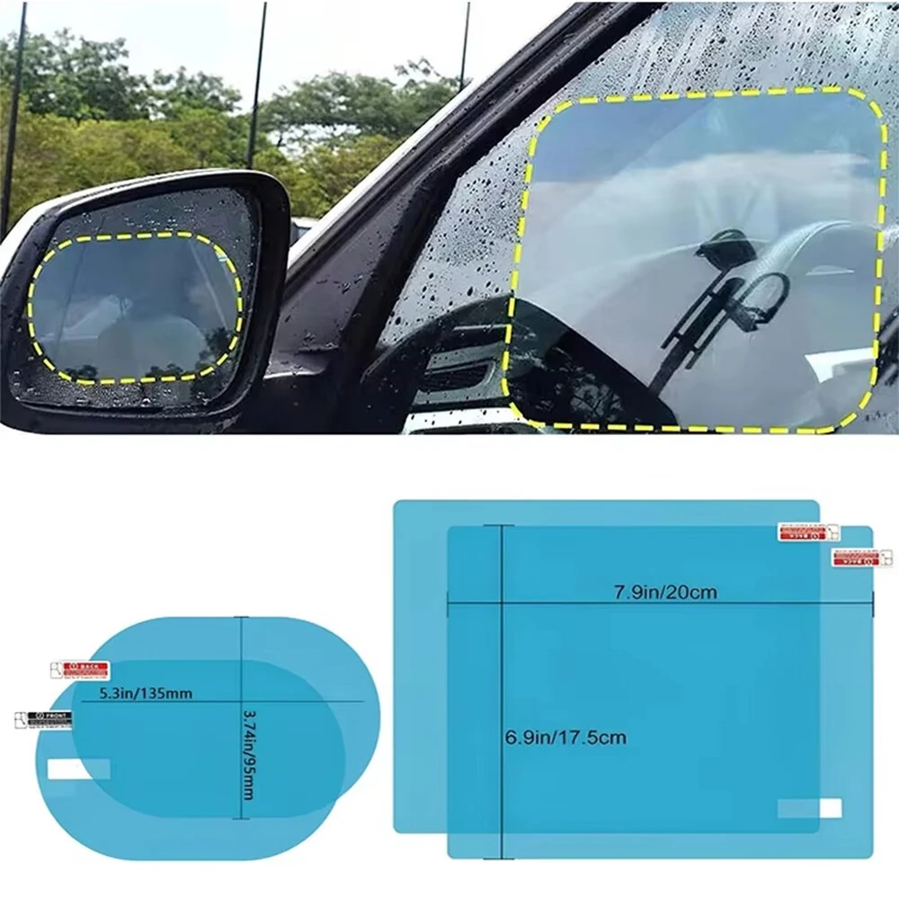 Pair Car Rearview Mirror RainProof Protector Film Waterproof Car Stickers Scratch Resistant Clear Vision — image 1