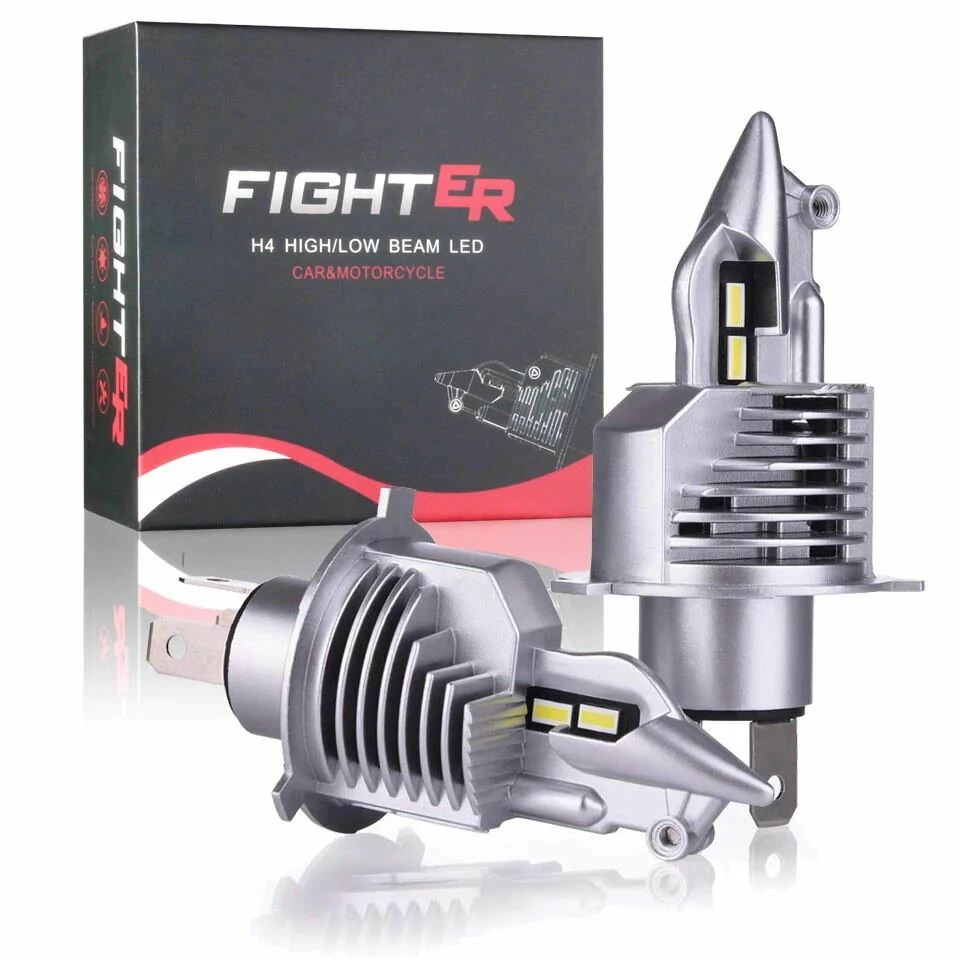 Pair H4 80W Car Front LED Headlight Bulbs Hi-Low Beam for Lighting Modification 6000K IP67 Waterproof 16000LM — image 1
