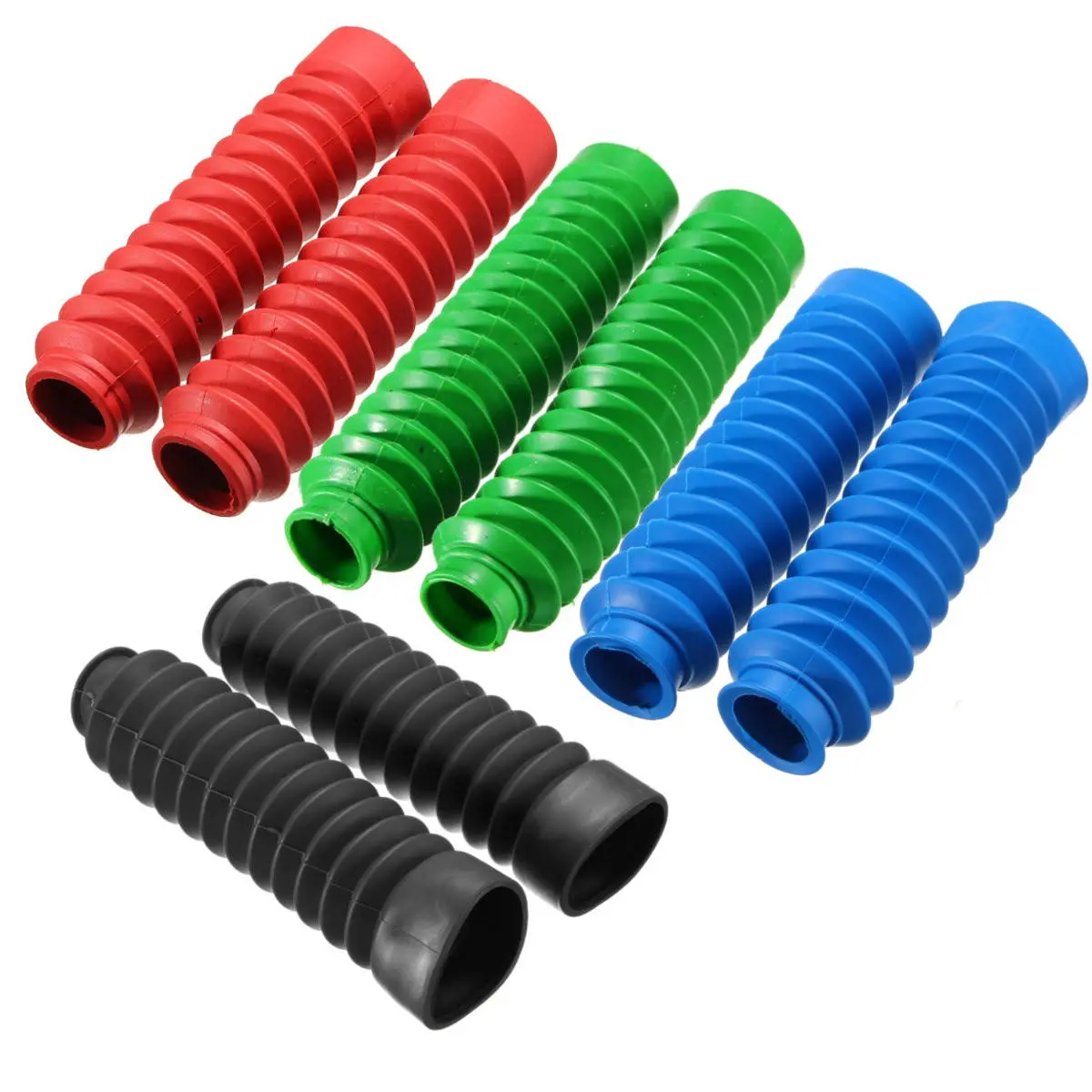 Pair Motorcycle Rubber Front Fork Cover Protector Gaiters Boot Gaitor 4 Colors — view 4