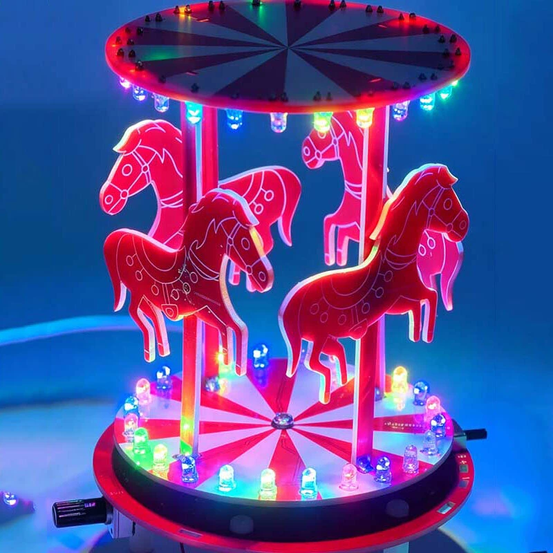 Parade Carousel Kit DIY Rotating Lighting Model USB 3.1 To Type-C 5V DC Assembly Decoration Kit — view 2