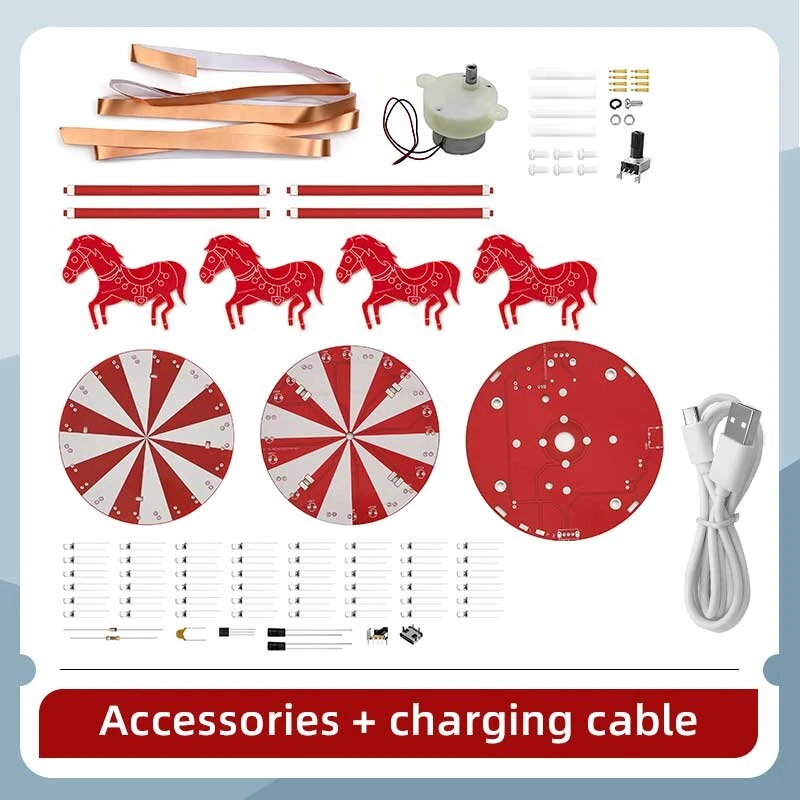 Parade Carousel Kit DIY Rotating Lighting Model USB 3.1 To Type-C 5V DC Assembly Decoration Kit — view 4