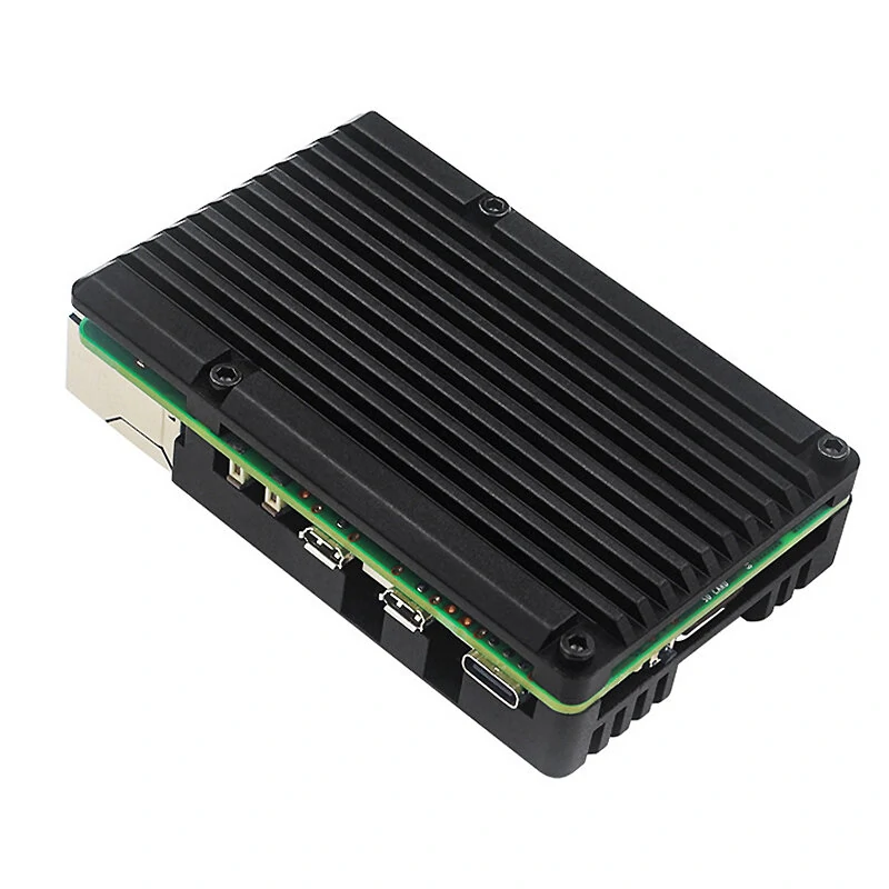 Passive Dissipation Metal Case for Raspberry Pi 5 5B Aluminum Alloy Shell with Dual Cooling Fan — view 7