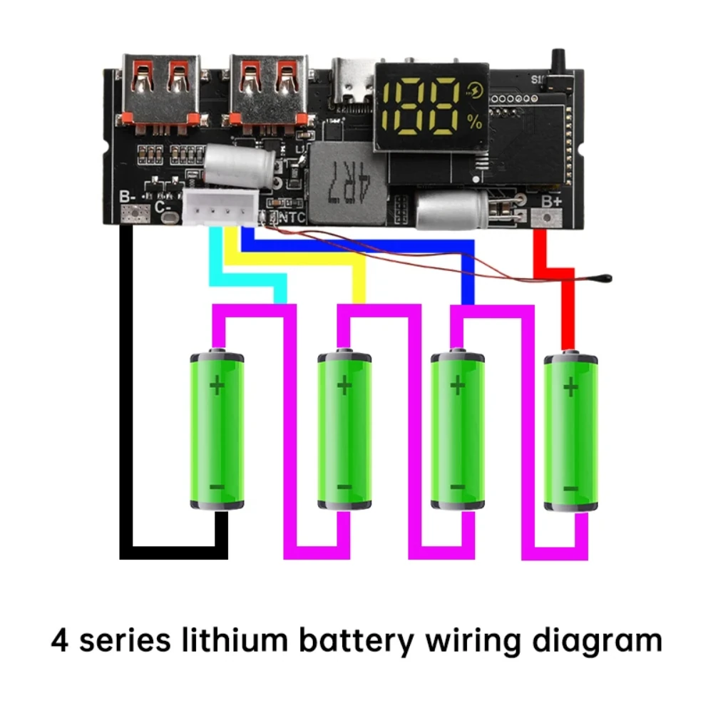 PD 65W 100W Fast Charging Module Mobile Power Supply Board Dual Way Charge 6-Port QC PD PPS SCP VOOC USB Type-C Solar Panel Compatible — view 6