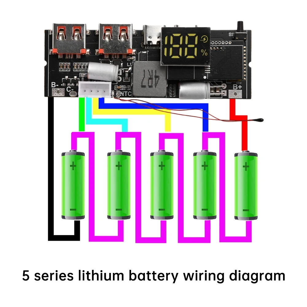 PD 65W 100W Fast Charging Module Mobile Power Supply Board Dual Way Charge 6-Port QC PD PPS SCP VOOC USB Type-C Solar Panel Compatible — view 7
