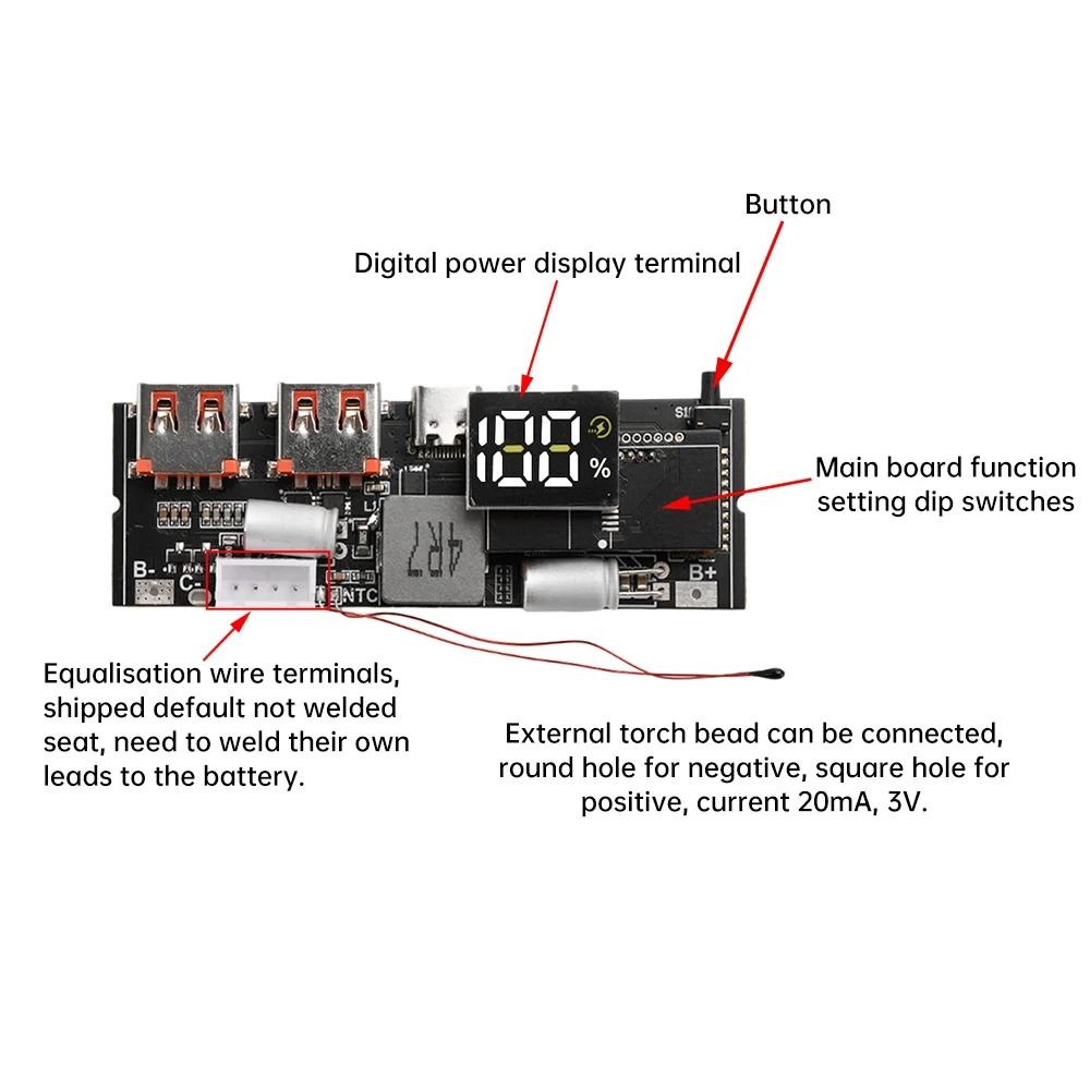 PD 65W 100W Fast Charging Module Mobile Power Supply Board Dual Way Charge 6-Port QC PD PPS SCP VOOC USB Type-C Solar Panel Compatible — view 9