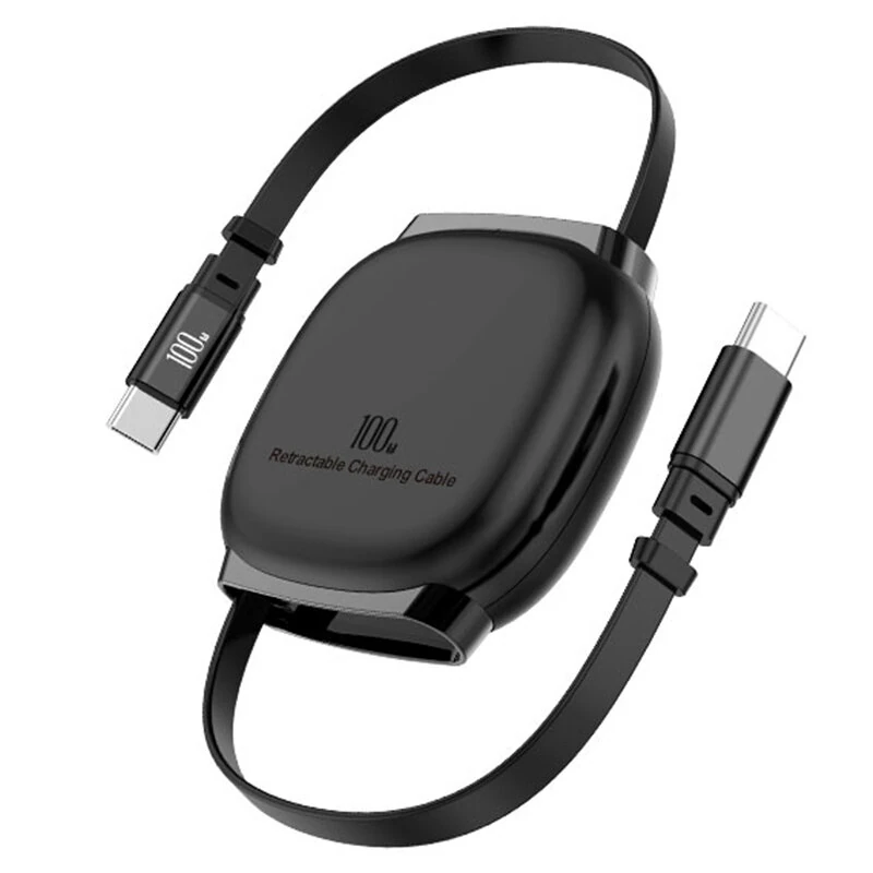 PD100W Type-C to Type-C Stretchable Cable PD Fast Charging Data Transmission Copper Core Line 35cm-100cm Telescopic Length for iPhone 17 17Pro 16 Pro Max for Huawei Mate XTs for Xiaomi 17pro for OPPO — image 1