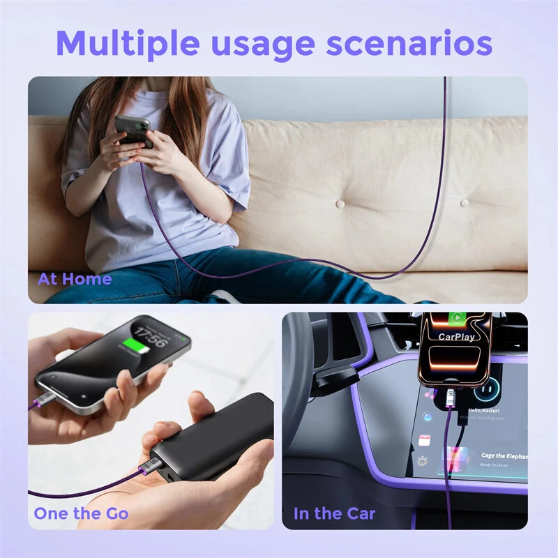 PD240W Type-C to Type-C Cable PD Fast Charging Data Transmission Copper Core Line 1.2M/1.8M Long for iPhone 17 17Pro 16 Pro Max 15 14 13 for Huawei Mate XTs for OPPO for VIVO — view 4