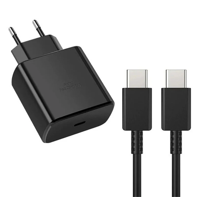 PD45W 1-Port USB PD Charger USB-C Fast Charging Wall Charger Adapter EU Plug US Plug with 1M Type-C to Type-C Cable — image 1