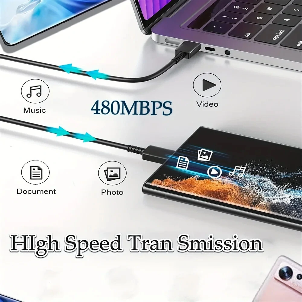 PD45W 1-Port USB PD Charger USB-C Fast Charging Wall Charger Adapter EU Plug US Plug with 1M Type-C to Type-C Cable — view 4