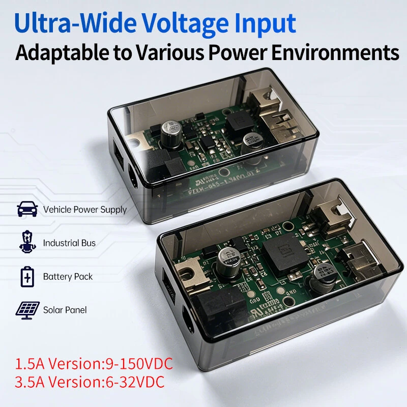 Peacefair DC-DC Step-Down Buck Converter Wide Voltage Input to 5V 1.5A/3.5A Power Supply Module with USB/Type-C for Automotive Industrial Communication — view 3