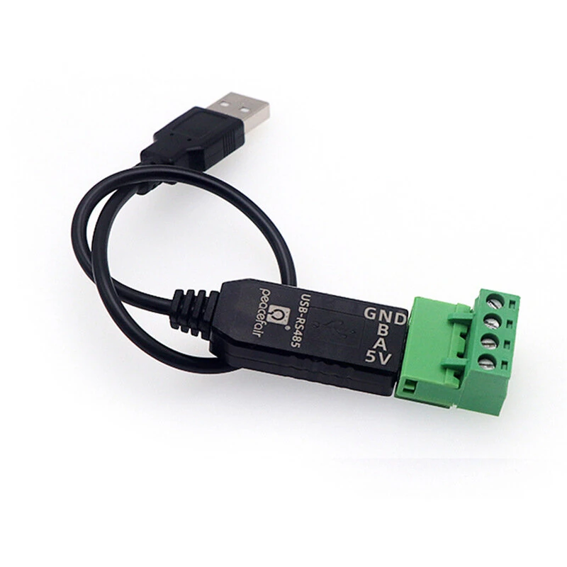 Peacefair USB to RS485 Converter Waterproof Stainless Steel Serial Adapter Cable Supports 115200 Baud Rate for WIN10/7/XP Industrial Instruments STC MCU — view 3