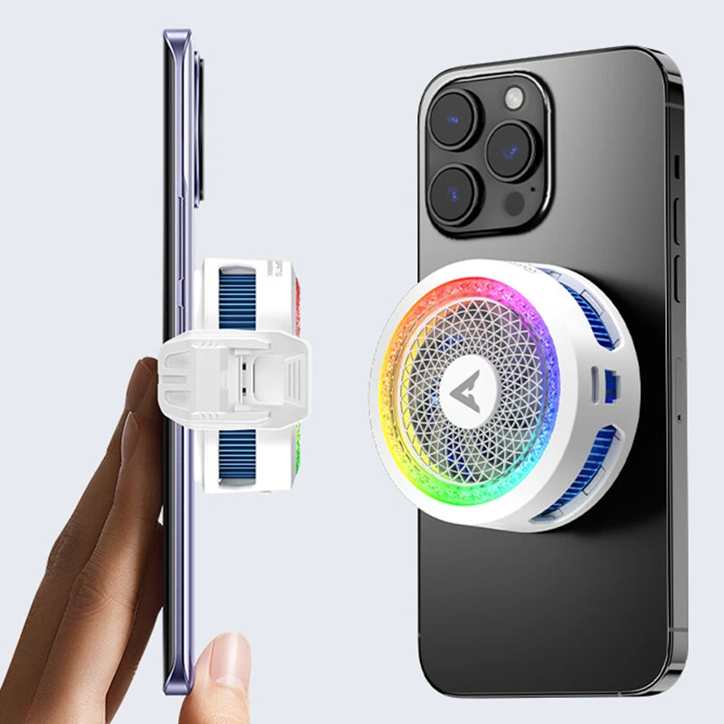 PIVA B3 Mobile Phone Cooler 25W Semiconductor Cooling Magnetic Clip 4 Levels Low Noise RGB Light Mobile Phone Radiator for PUBG Gaming Live Streaming — view 4