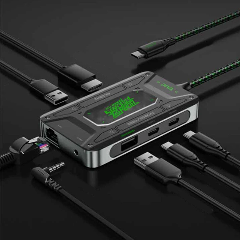 Piva DS7 Pro 7-in-1 Docking Station USB Hub 4K60Hz HD PD100W Fast Charge Audio Bridge RJ45 1000Mbps USB3.1 for iPhone for iPad Pro Custom — view 2