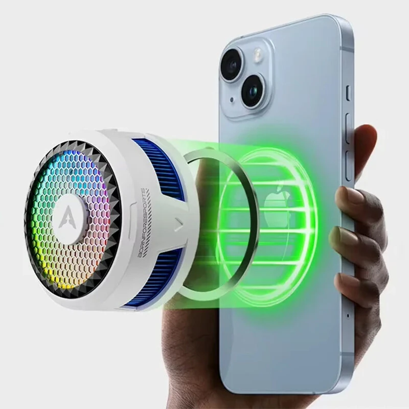 PIVA X30 Magnetic Phone Cooler 27W Semiconductor Suction Cooling 5500RPM Low Noise RGB Light for PUBG Gaming Phone Radiator — view 2