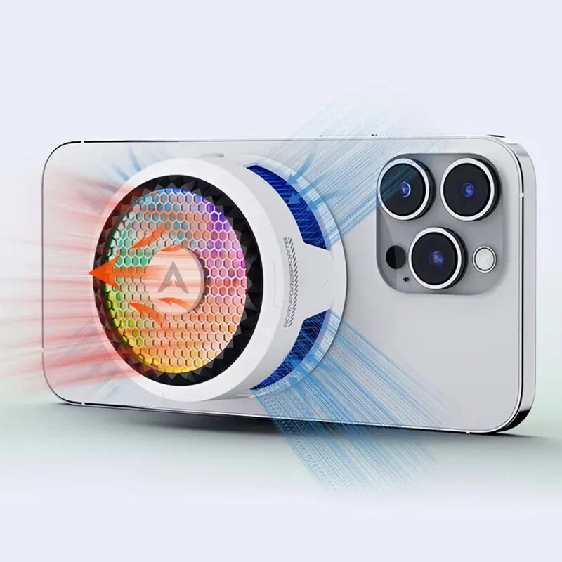 PIVA X30 Magnetic Phone Cooler 27W Semiconductor Suction Cooling 5500RPM Low Noise RGB Light for PUBG Gaming Phone Radiator — view 3