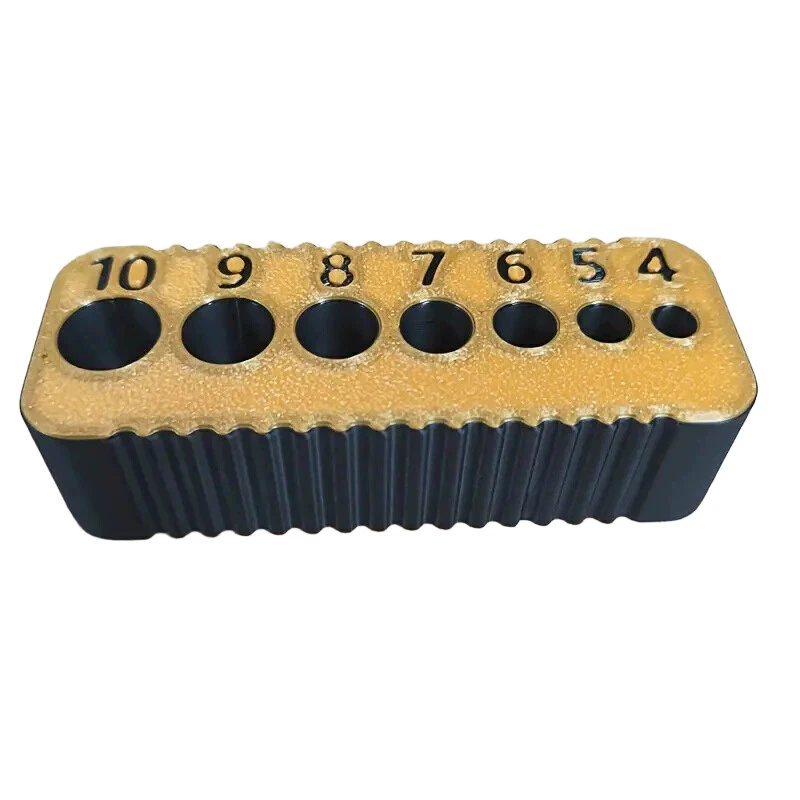 PLA Drill Guide 7 Sized Holes 4mm to 10mm Compact Lightweight Woodworking Tool Accurate Alignment and Stable Drilling Orange — image 1
