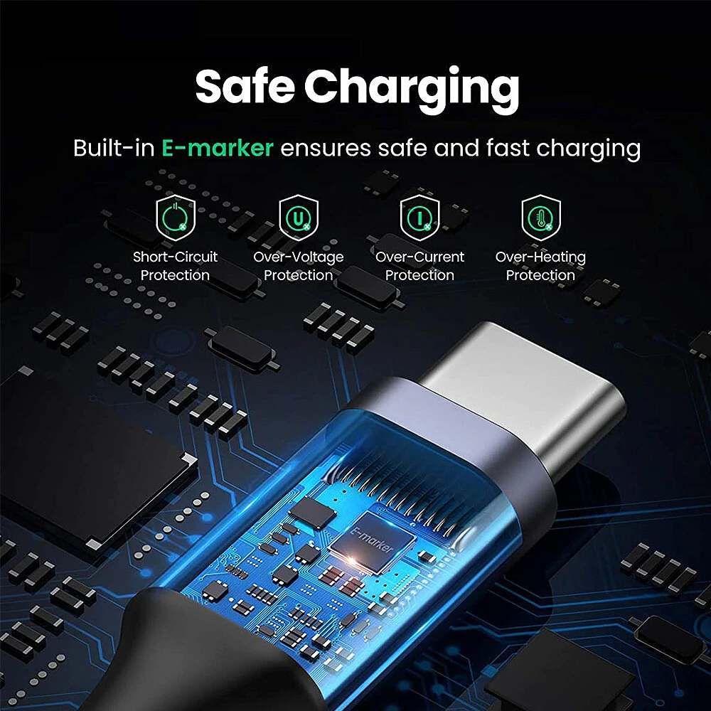 Pobod 100W Type-C to Type-C Cable 10Gbps Fast Data Transmission Support 4K/8K Display 0.5M/1M/2M Long for Phone Tablet TV — view 4