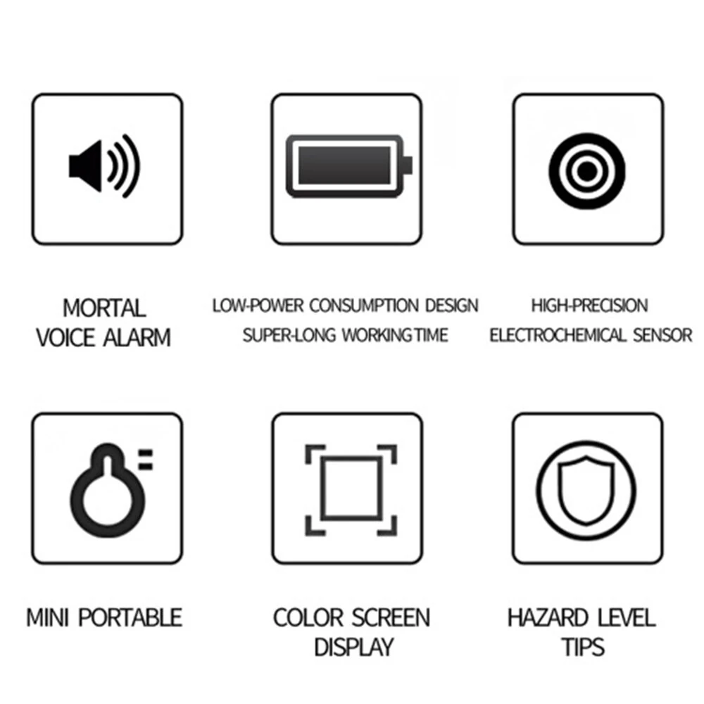 Portable Air Quality Meter 3in1 CO Temperature and Humidity Tester Color Screen Carbon Monoxide Detector with Voice Alarm and Electric Quantity Display Function — view 6