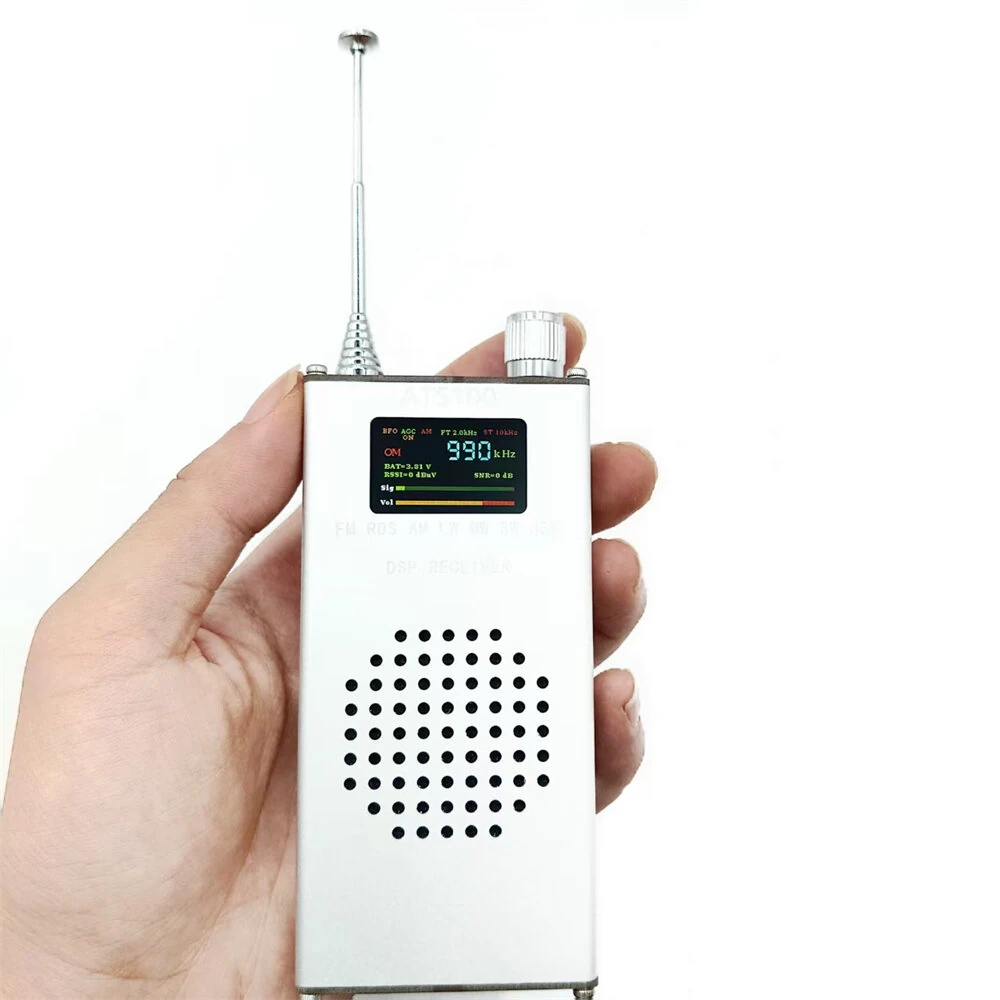 Portable ATS100 SI4732 150K-108MHz LCD Radio Receiver FM AM LW MW SW SSB Whip Antenna — view 3