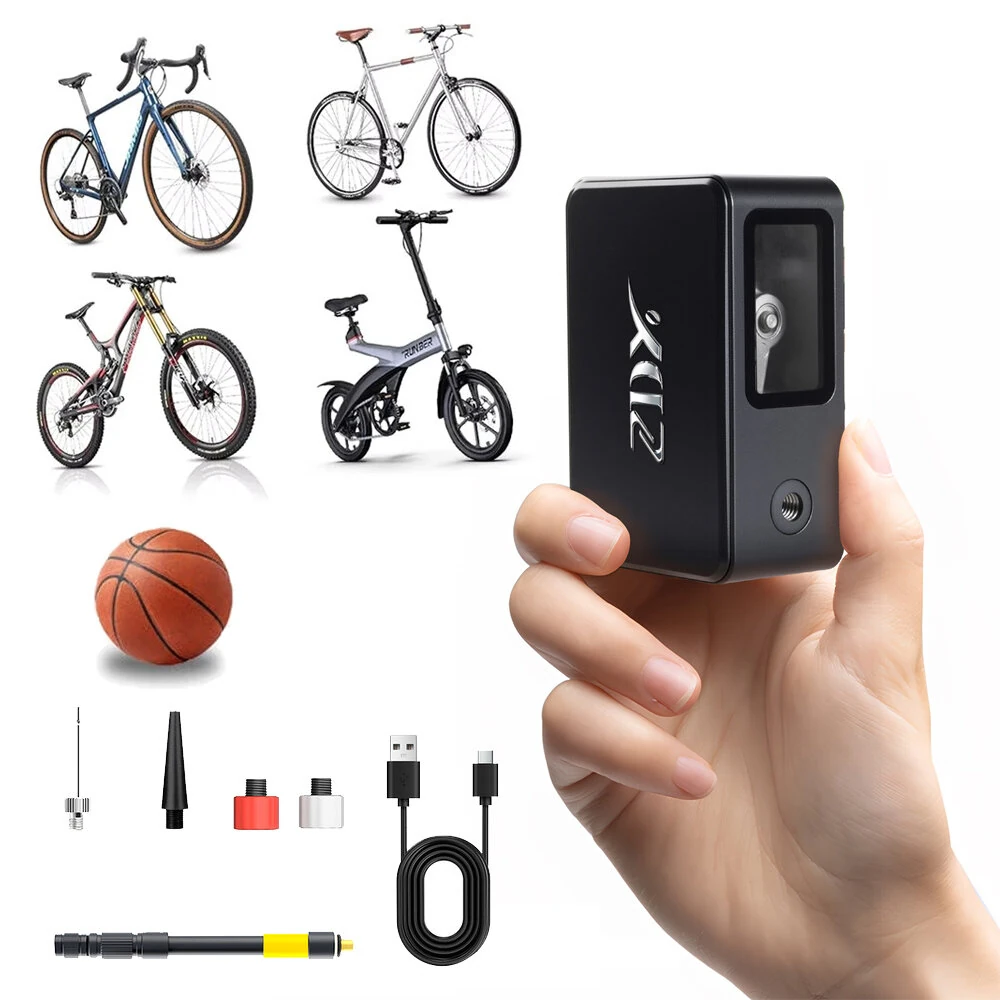 Portable Bicycle Air Pump Mini Electric Air Compressor Digital Display for Road Mountain Bikes Tire Inflator — Pricio
