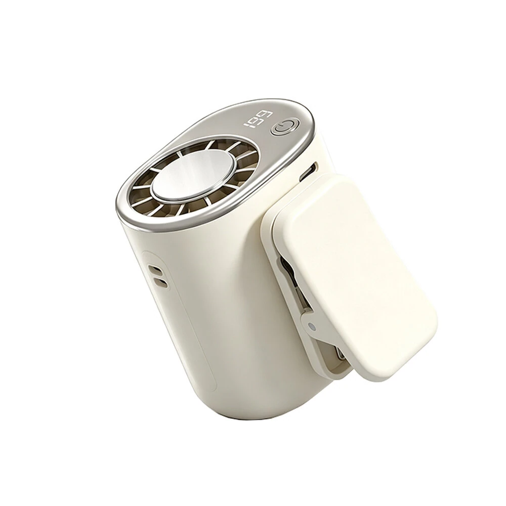 Portable Car Fan Interior Clip LED Display 360° Rotatable Backseat Fan USB Rechargeable Powerful Cooling Ultra Mini Universal Vehicle Fan — view 3