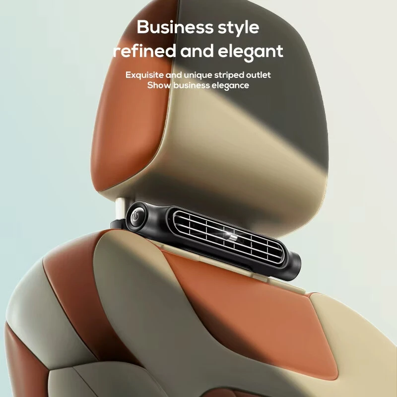 Portable Car Seat Fan for Front Rear Seat Passenge USB Powered Car Headrest Cooling Air Fan Adjustable Strap Car Interior Fan — view 4