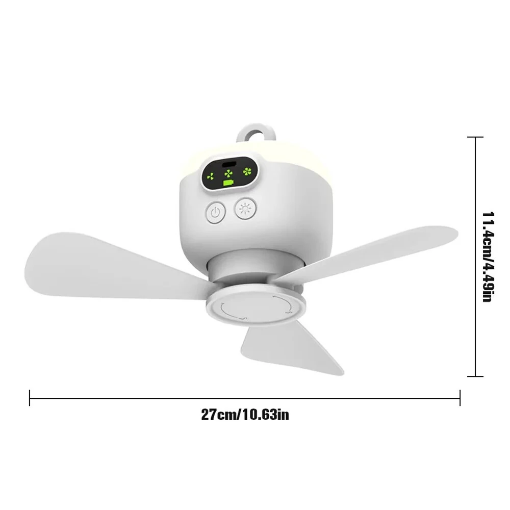 Portable Ceiling Fans 8000mAh Outdoor Camping Fan Tent Ventilator Cooler Rechargeable Electric Fan Remote Control LED Lighting — view 9