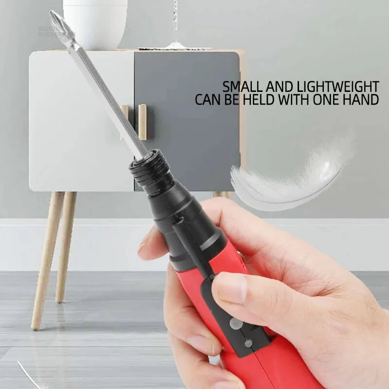 Portable Electric Screwdriver 3.6V 2/10Nm Torque Rechargeable Lithium Battery Compact Design Home DIY Tool Repair Kit Red — view 3
