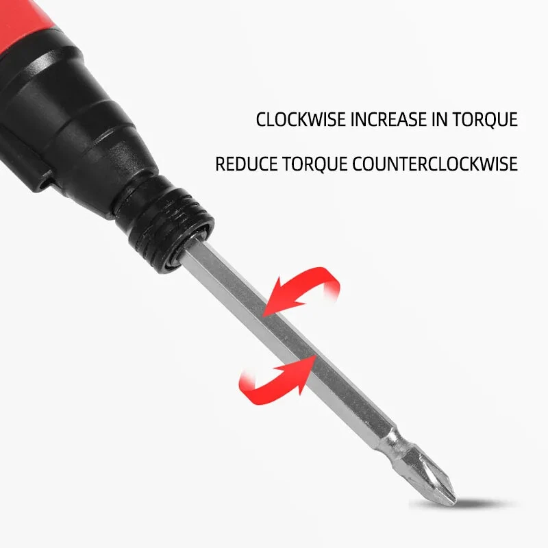Portable Electric Screwdriver 3.6V 2/10Nm Torque Rechargeable Lithium Battery Compact Design Home DIY Tool Repair Kit Red — view 4