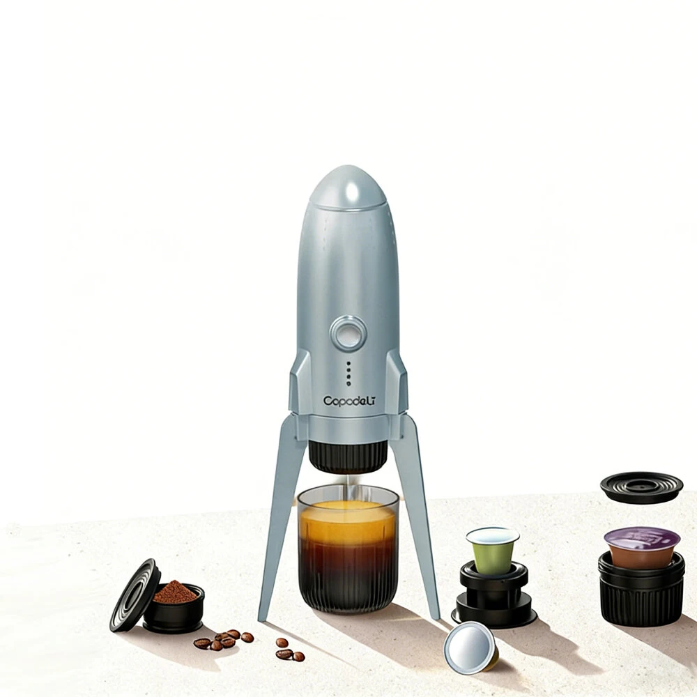 Portable Espresso Coffee Machine 3in 1 Fit Nespresso Capsule Coffee Powder Rechargeable Electric Coffee Maker For Car & Travel — Pricio