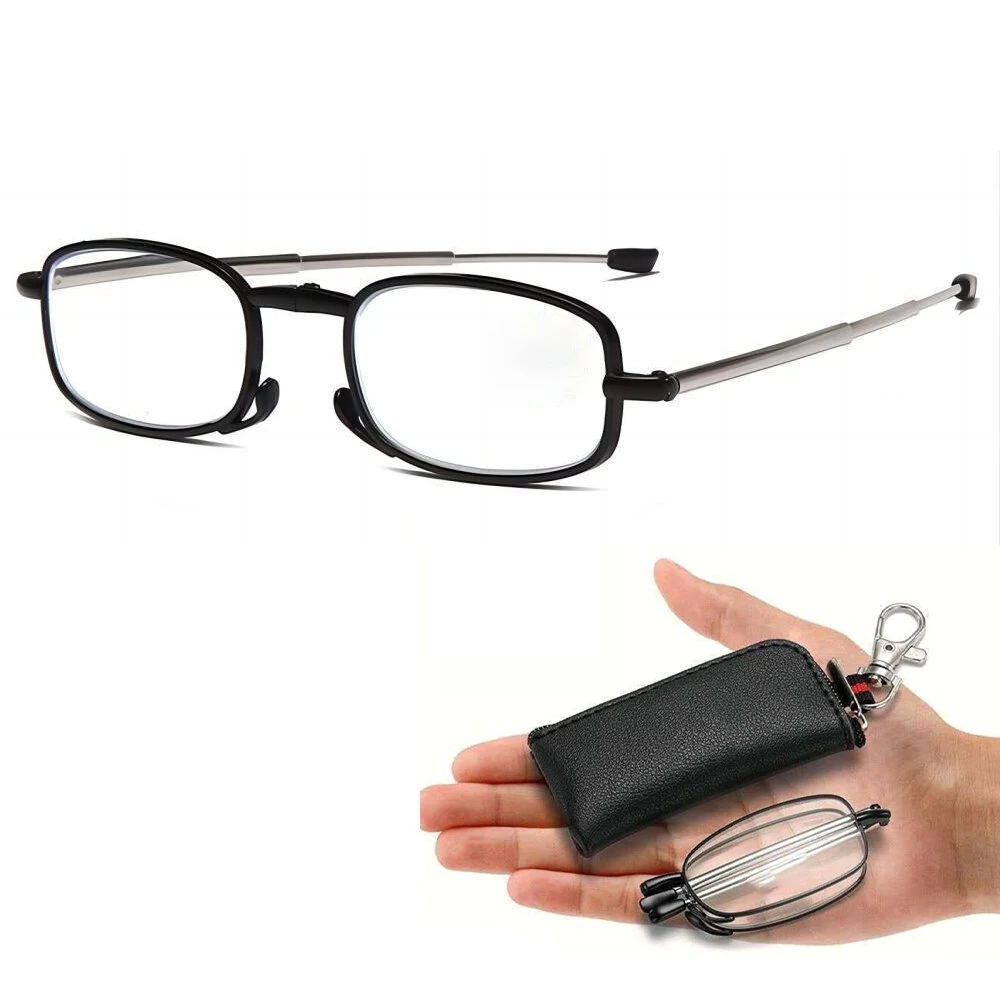Portable Folding Reading Glasses with Buckle Storage Bag HD Anti-Blue Light Anti-Radiation Glasses Presbyopic Glasses for Women Men — image 1