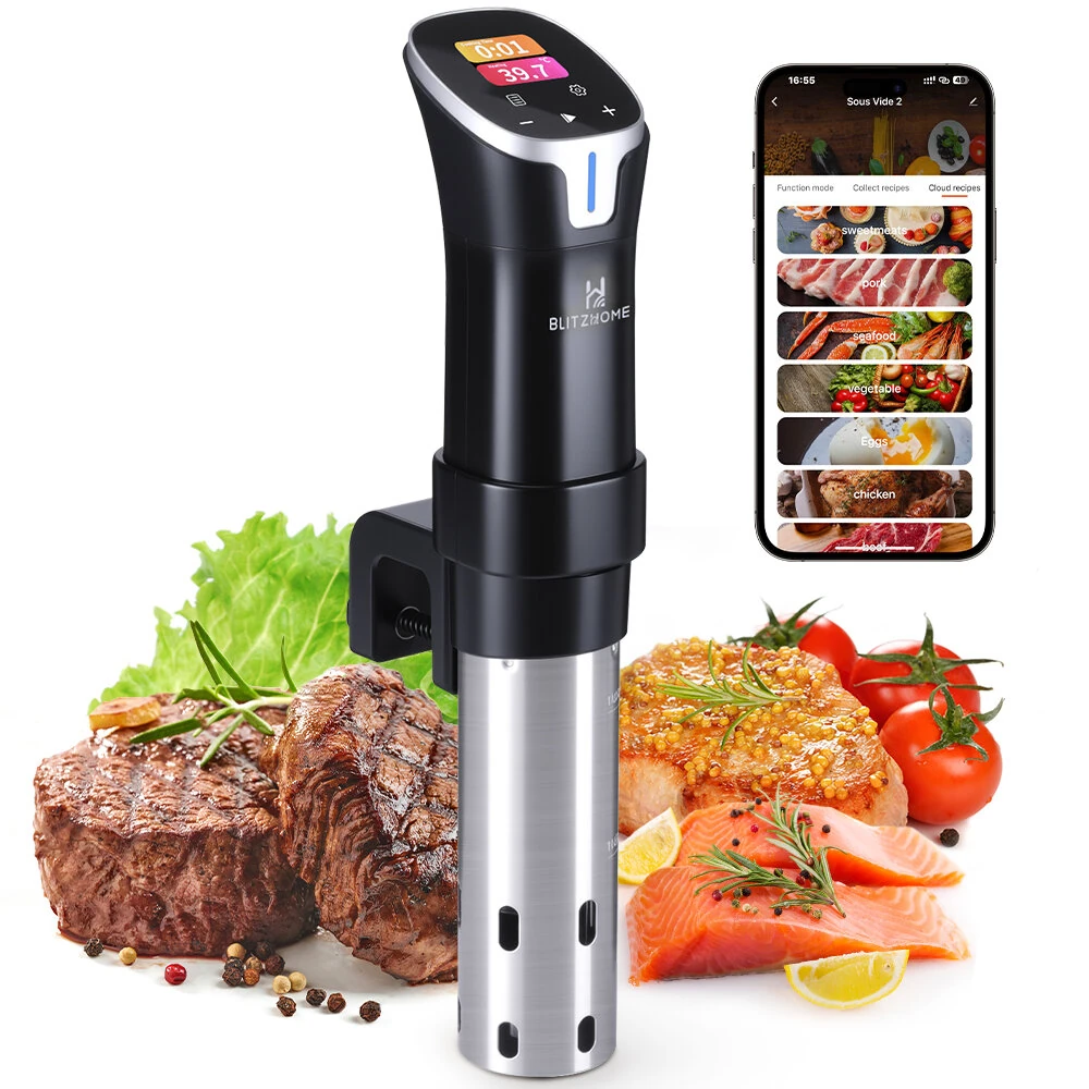 Portable Low Temperature Slow Cooker 1100W High Power with LED Digital Display-Accurate Cooking Immersion Circulator Slow Cooker for Home Use