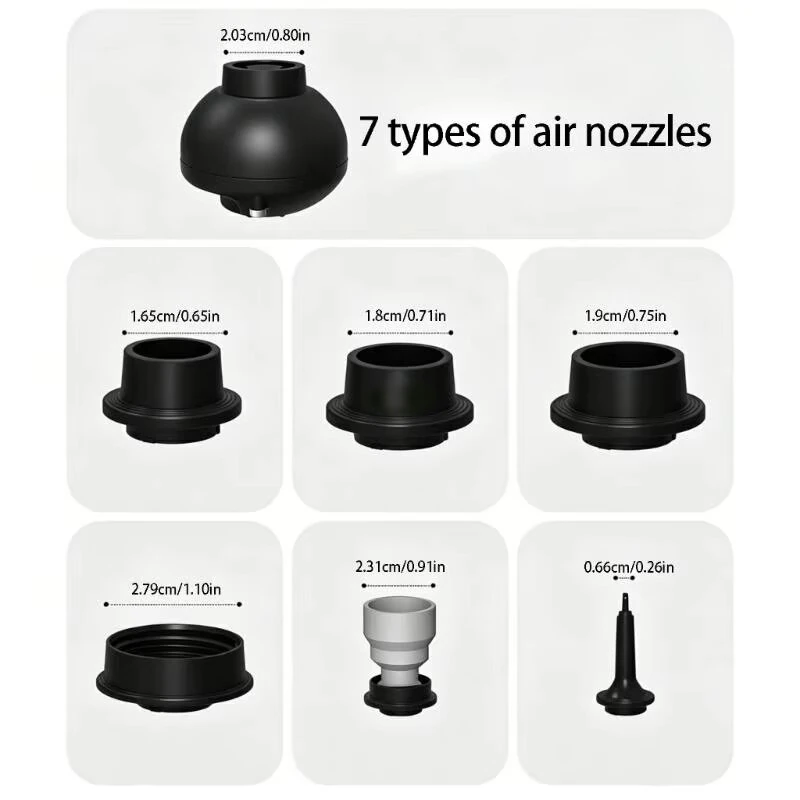 Portable Mini Air Pump Ultra-Light 3.5kPa Electric Inflator Deflator With 7 Nozzles For Camping Air Mattress Inflatables Vacuum Bags — view 3