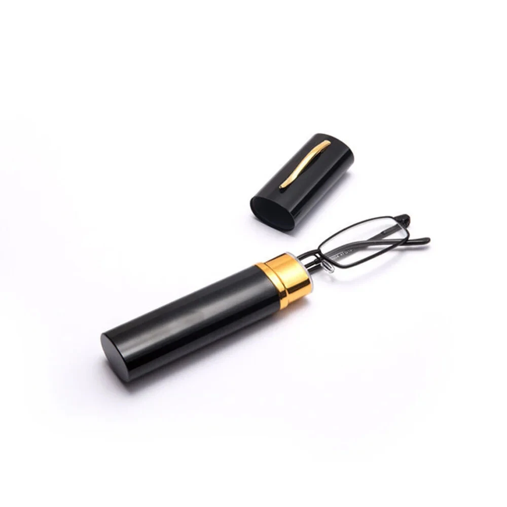 Portable Mini Lightweight Reading Glasses with Pen Tube Case Anti-blue Light Presbyopic Glasses Metal Case Women Men Eyeglasses +1.5-+3.5 — view 3