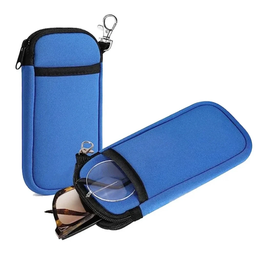 Portable Soft Zipper Glasses Bag with Buckle Lightweight Double Pockets Case can Store Mobile Phones, Headphones, Bank Cards Mini Storage Bag — view 11