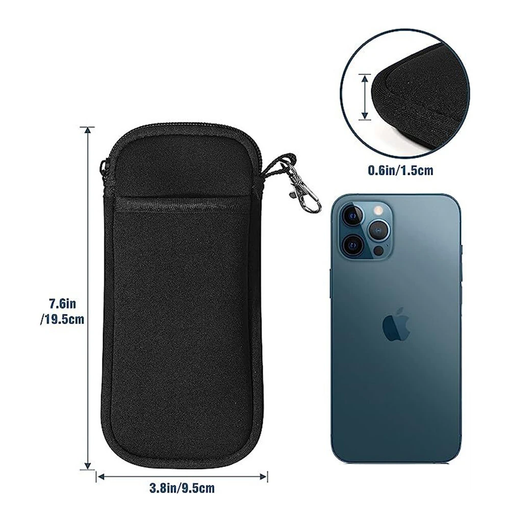 Portable Soft Zipper Glasses Bag with Buckle Lightweight Double Pockets Case can Store Mobile Phones, Headphones, Bank Cards Mini Storage Bag — view 2